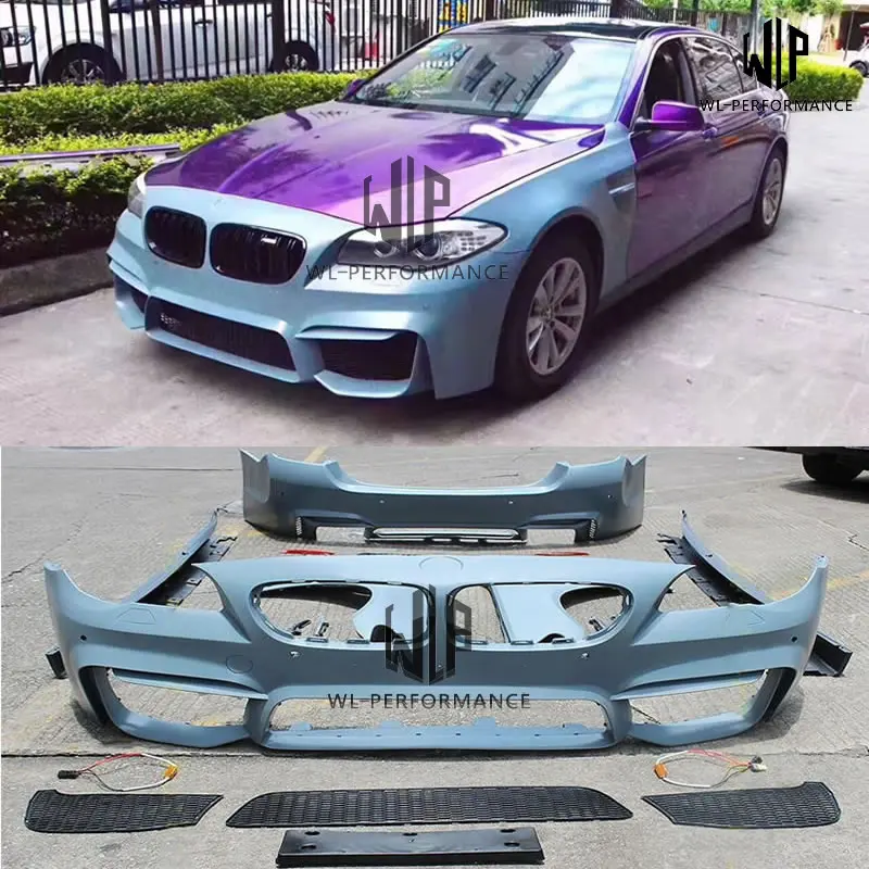 High Quality PU Material Car Body Kit Front Rear Bumper Side Skirts For BMW 5 Series F10 F18 M5 11-15