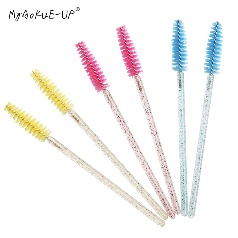 50 Stück Kosmetik-Wimpernbürsten, Kristall-Mascara-Applikatoren, Diamant-Wimpernbürsten, Einweg-Make-up-Pinsel, Werkzeuge – Detail 3