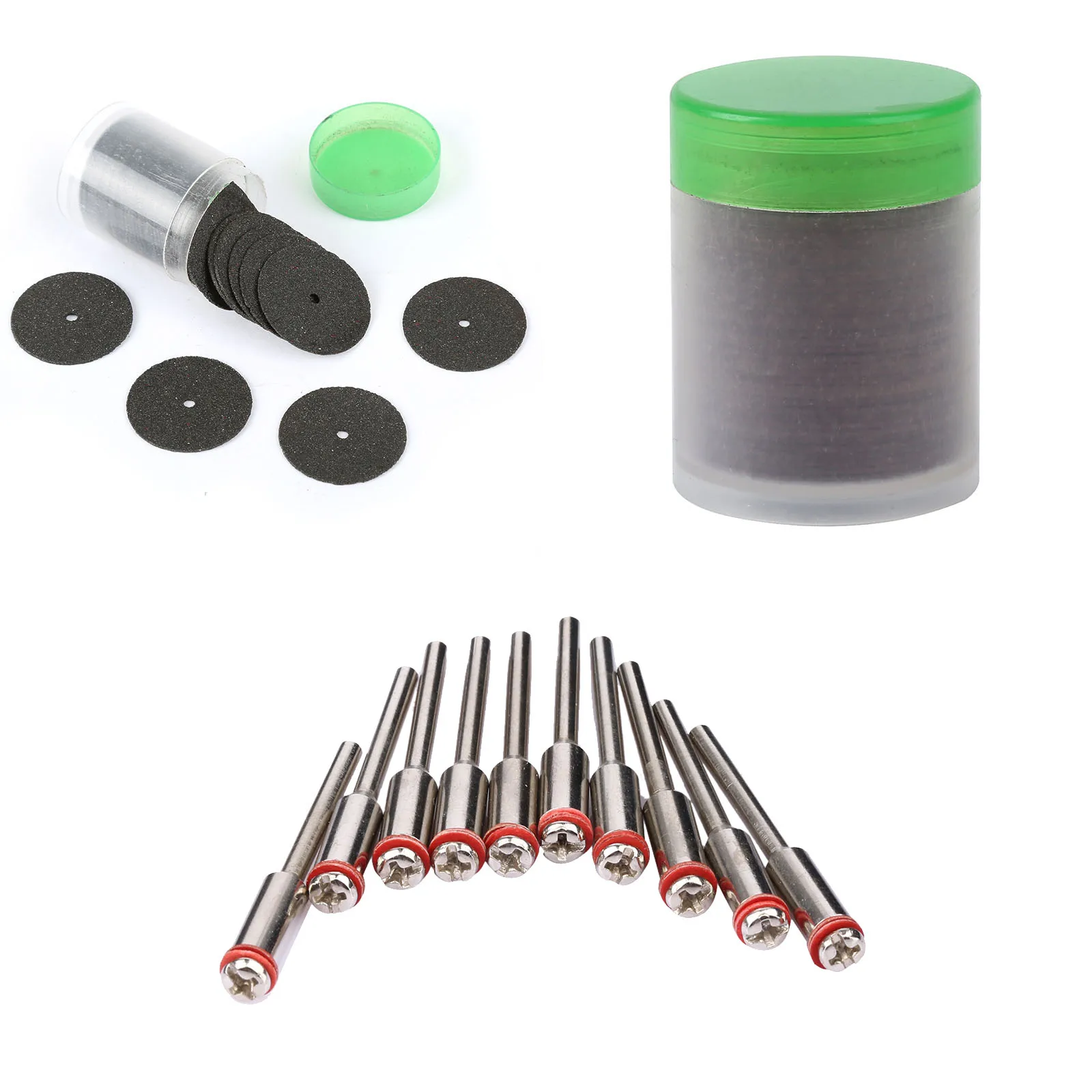 Discos de corte de 24mm para herramientas rotativas de corte de Metal, accesorios Dremel de 72 piezas, mandril de 10 piezas y 2,35mm