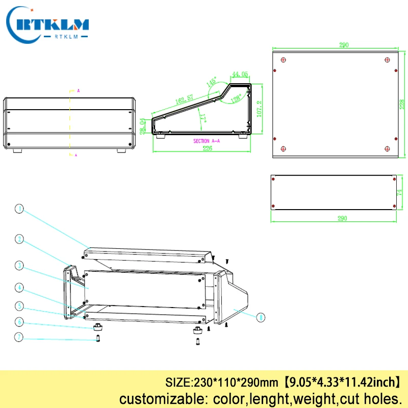 DIY Electronic Electric Box Iron Iron Project Box Electrical Junction Instrument Box Custom Distribution Box 230*110*290mm