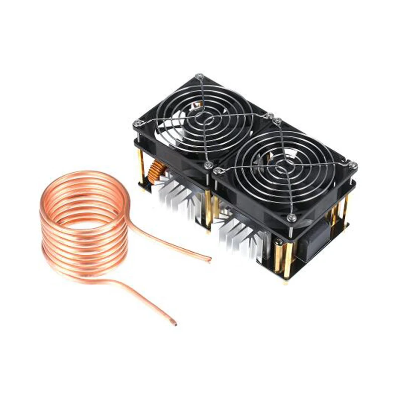 1800W 40A ZVS Induction Heating Board Module Flyback Driver Heater+48V Coil+Dual fan with copper tube