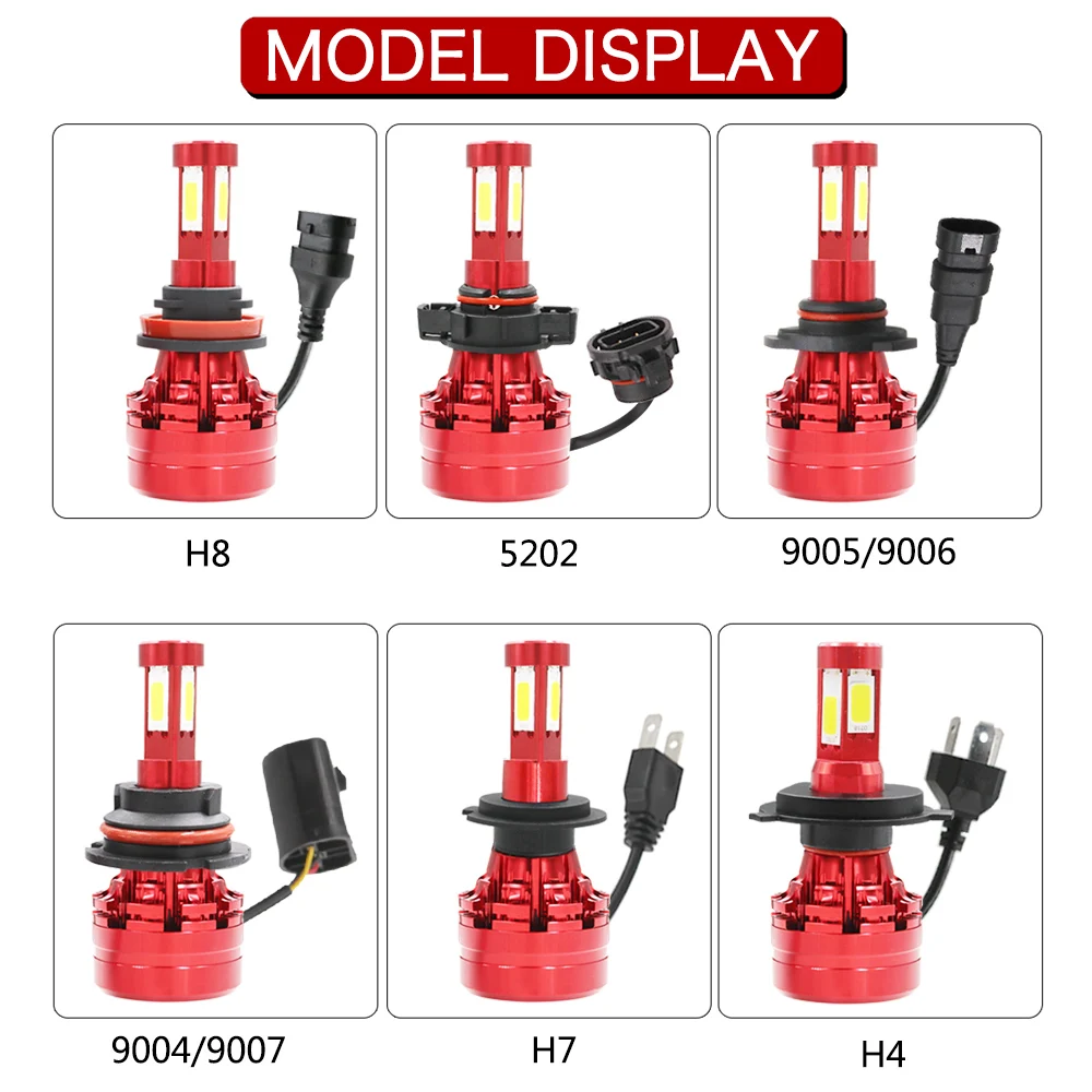 Lot de 2 ampoules Blanc H7 LED 자동차 Voiture 전구 Phare 16000LM 운전 자동차 헤드 램프 H4 H11 9005 9006 H16 헤드 라이트 전구 앰플