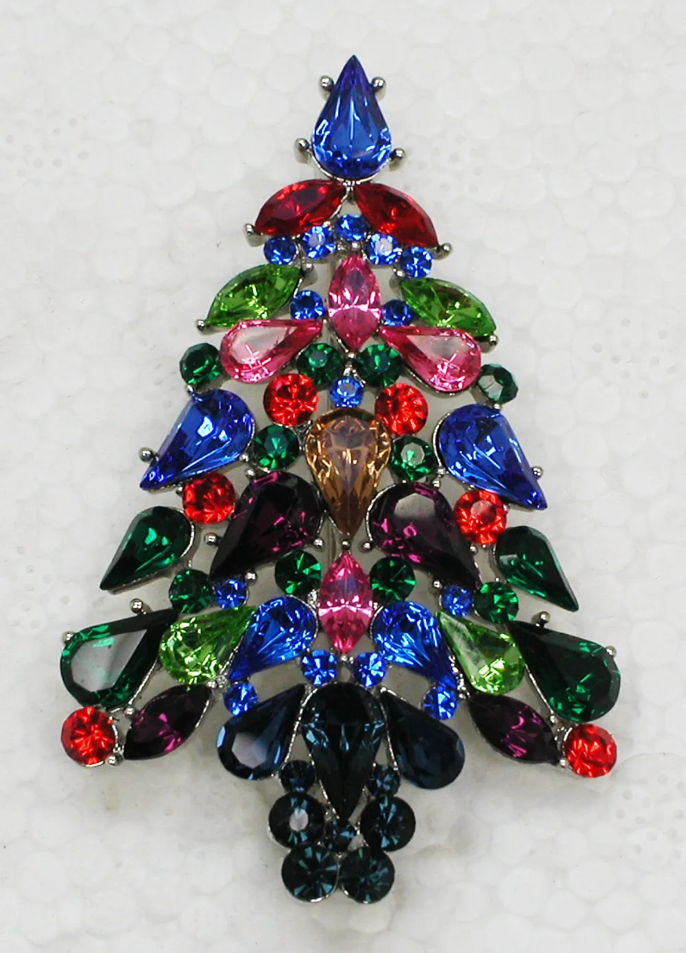 

Fashion brooch Colorful Marquise Rhinestone Christmas tree Pin brooches Christmas gift C552 EL