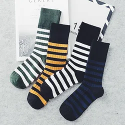 PEONFLY Spring Summer Korea Joker Stripe Men And Women Lovers Pure Cotton Skate Prison happy Socks