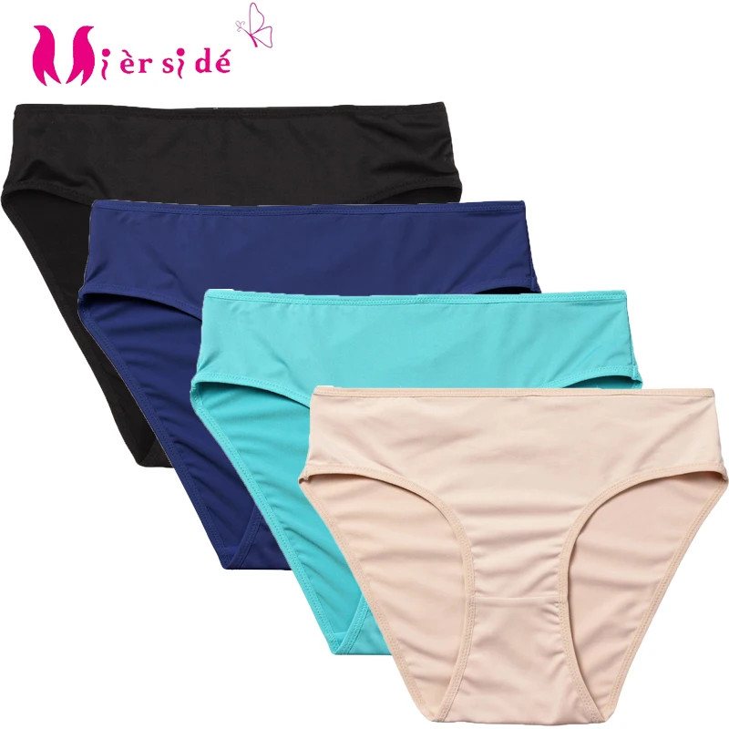 Mierside 8Colors Women Briefs Solid Underwear Sexy Everyday Panties Comfortable Fabric S M L XL