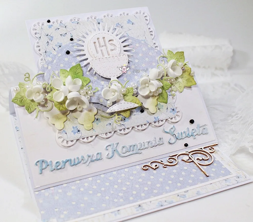 Piggy Craft metal cutting dies cut die mold Poland IHS Letter Cup Scrapbook paper craft knife mould blade punch stencils dies