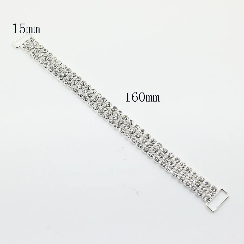 10pcs/Pack 3 Rows Charm Chain Connectors Bikini Buckle Metal Crystal Rhinestone Bikini Swimwear Buttons For Swimwear, factory