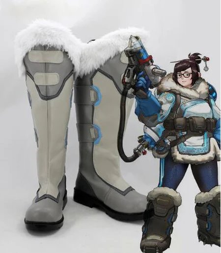 

Game OW Pioneer 76 Soldier Mei Long Cosplay Shoes Boots Costume Accessories Halloween Party Boots for Adult Women Shoes