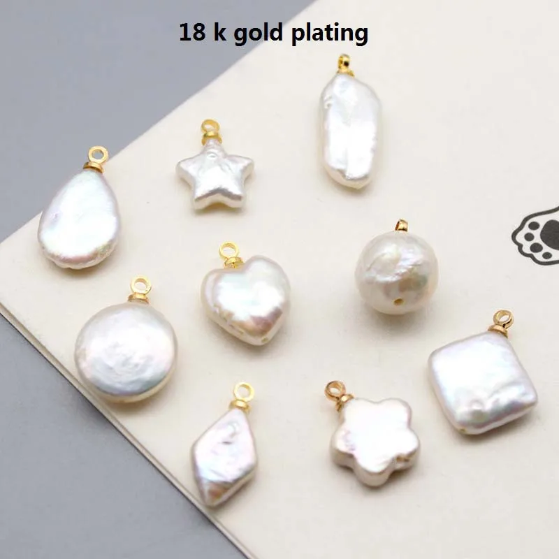 5 PCS /LOT 100% nature freshwater loose pearl with baroque shape, one hanger pendant,star,square,moon,heart,etc,DIY PEARL BEADS