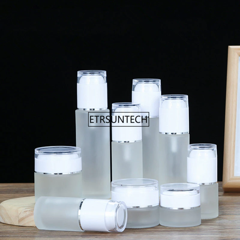 50pcs 20/30/50g Cream frosted glass jar, 20/30/40/50ml Frosted glass bottles/essence BB CC Cream essential oils bottle F2360