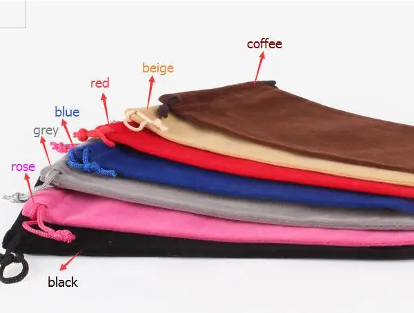 10pcs/Lot 8x17, 10x20, 10x25, 10x30cm Long Size Drawstring Velvet Pouch Bag Gift Parfum Packaging Bags Can Customize Logo