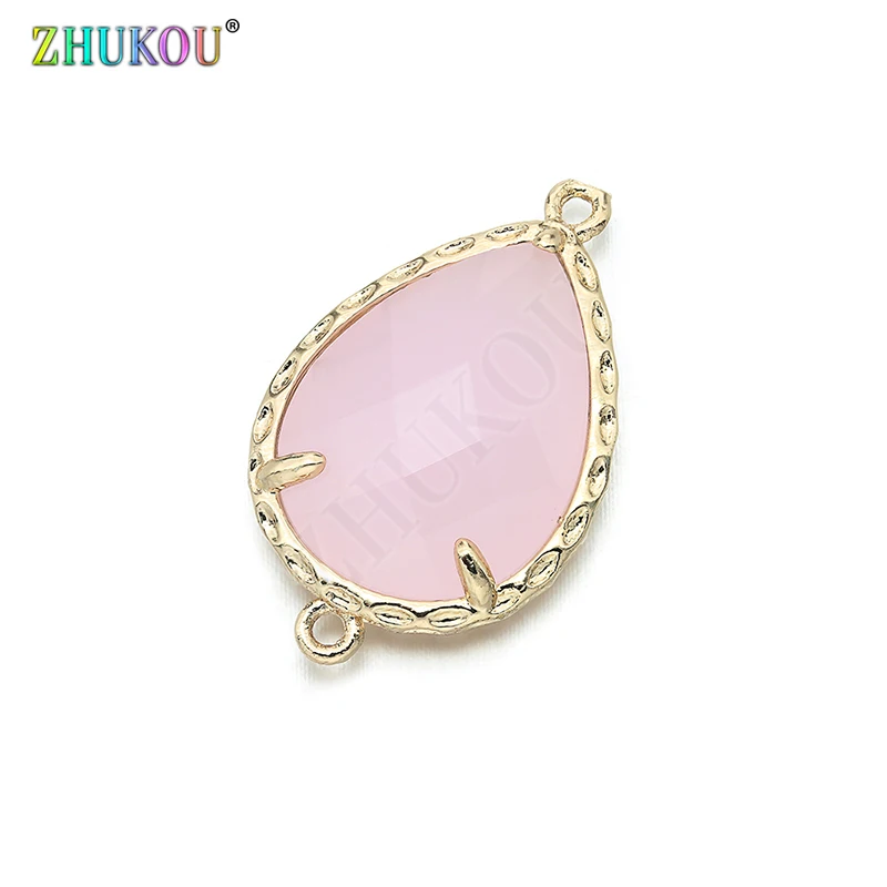 14*23mm High Quality Brass Cubic Zirconia Water-drops shape  Connectors DIY Jewelry Findings Making, Hole:1.0mm Model: VS298