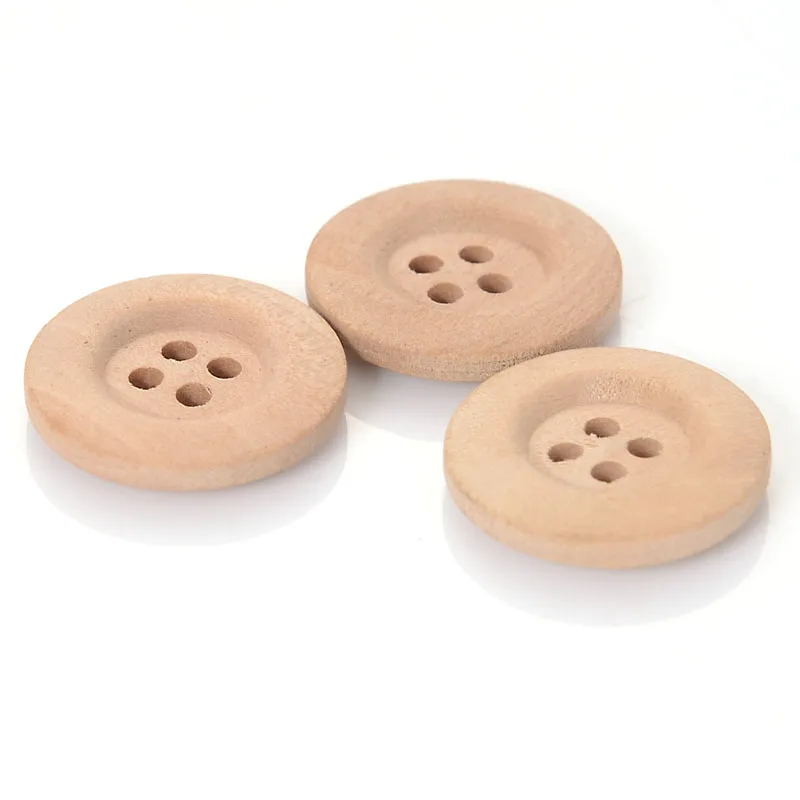 50 Pcs/Lot 20MM Matt Painted Colorful Wood Round Button For Diy Jewelry Making Accessories