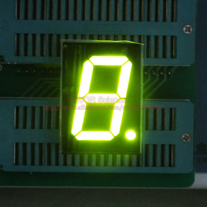 (10pcs/lot) 10 Pins 10011AG 1 Inch 1 Bit Digit 7 Segment Green LED Display Share Common Cathode Digital Display