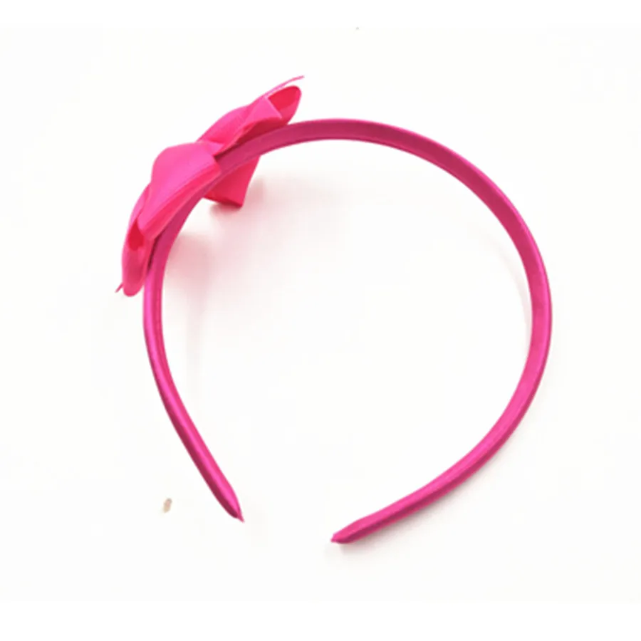 8CM Bow Headband for Girls Solid Ribbon Bowknot Hairband Headband Kids Bow Hair Accessories Hair Headband Hoop 9 Colors Stock