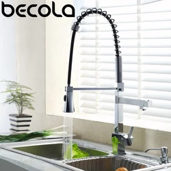 Becola Deck Mount Frühling/Pull Out Messing Küche Wasserhahn Heißen und Kalten Chrome Pull Down Spray Wasser Mischbatterie luxus Waschbecken LH-8094