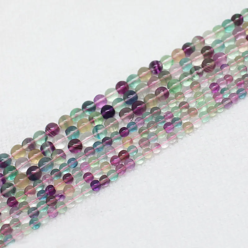 AAA  Natural Beautiful Fluorite 4,6mm Round Loose Beads 16\