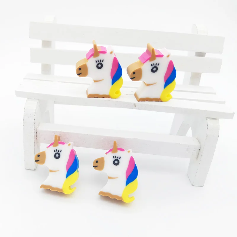 4 pcs/lot Kawaii Mini Animal Modify Erasers Cartoon Creative Unicorn Pencil Eraser for Kids Toys Gift Office School Stationery