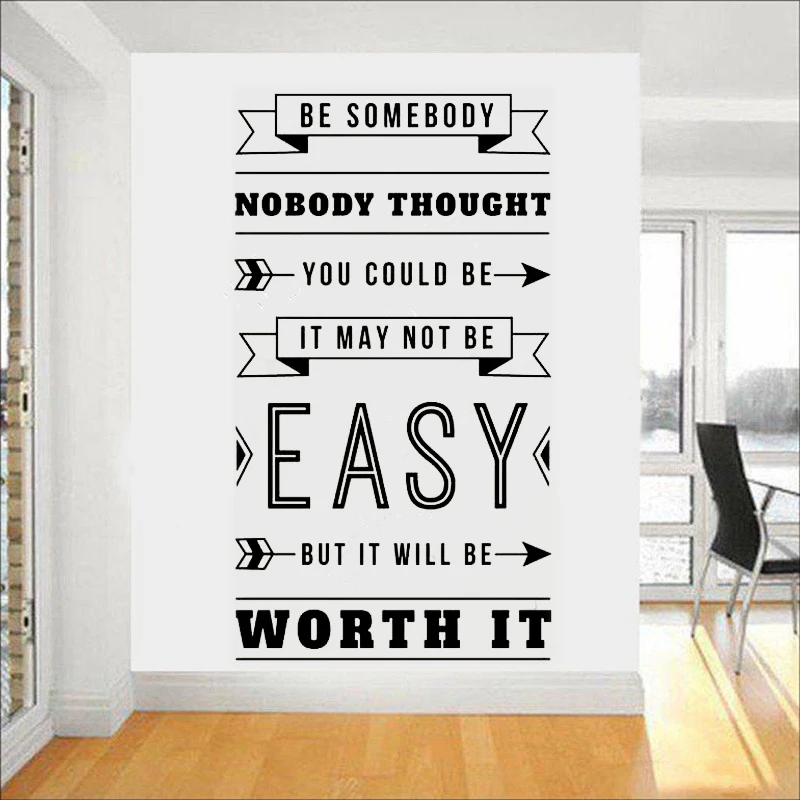 Be Somebody Nobody Thought You Wall Sticker Quote Vinyl Livingroom Wall Decal Art Mural Design Removalbe Modern Home Decor LC237