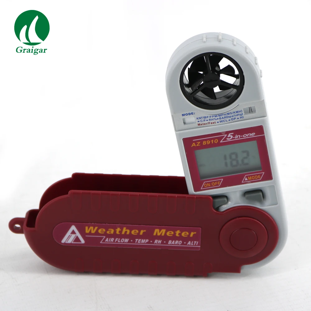 New AZ8910 Wind Speed Weather Air Pressure Height 4-in-1 Anemometer