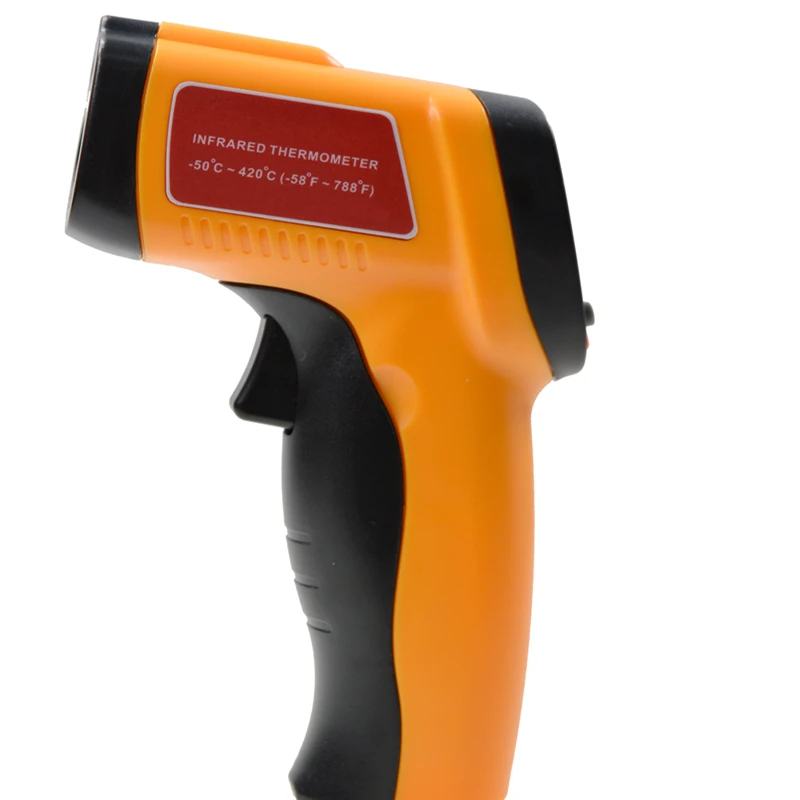 

-50~420 Celsius(-58F-788F) Non-Contact LCD Digital IR Infrared Thermometer Emissivity:0.1to 1.00 Adjust Laser Temperature Tester