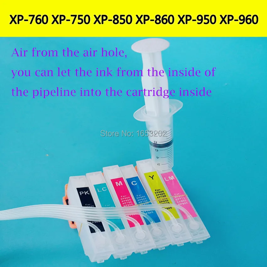 T2431 -T2436 T2421 -T2426 Continuous Ink Supply System For Epson XP750 XP760 XP850 XP860 XP950 XP960 XP55 Printer Ink Cartridge