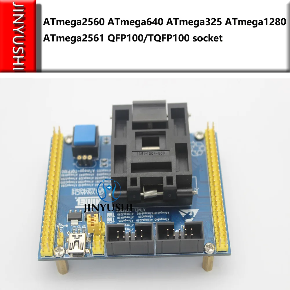 Clamshell ATmega2560 ATmega640 ATmega325 ATmega1280 ATmega2561 QFP100/TQFP100 socket IC programming test seat Test Socket