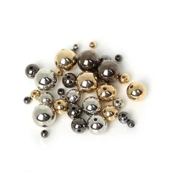 4 6 8 10 12mm 30-300pcs Gold/Gun-Metal Plated CCB Round Seed Spacer Beads For Fashion Jewelry making DIY BSE009