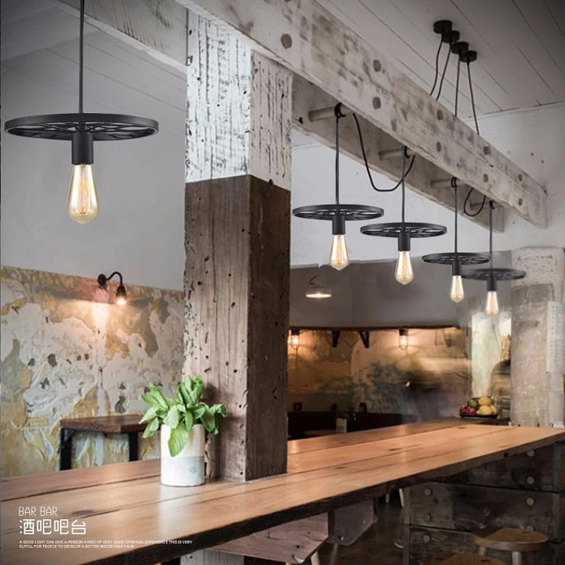 러시아 펜던트 조명, 빈티지 인더스트리얼 램프, 북유럽 금속 휠 조명, 로프트, 식당용 조명, 크리스마스 웨딩 장식용