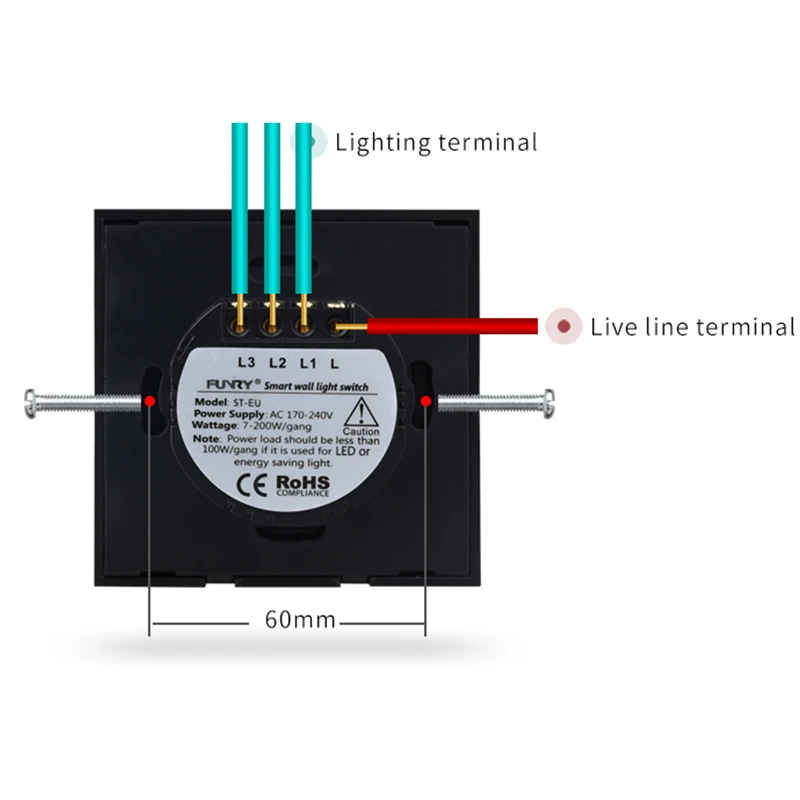 Eu Standaard 3Gang 170-240V 433 Mhz Muur Touch Schakelaar Socket Slimme Afstandsbediening Luxe Kristal Glas oppervlak Waterdicht