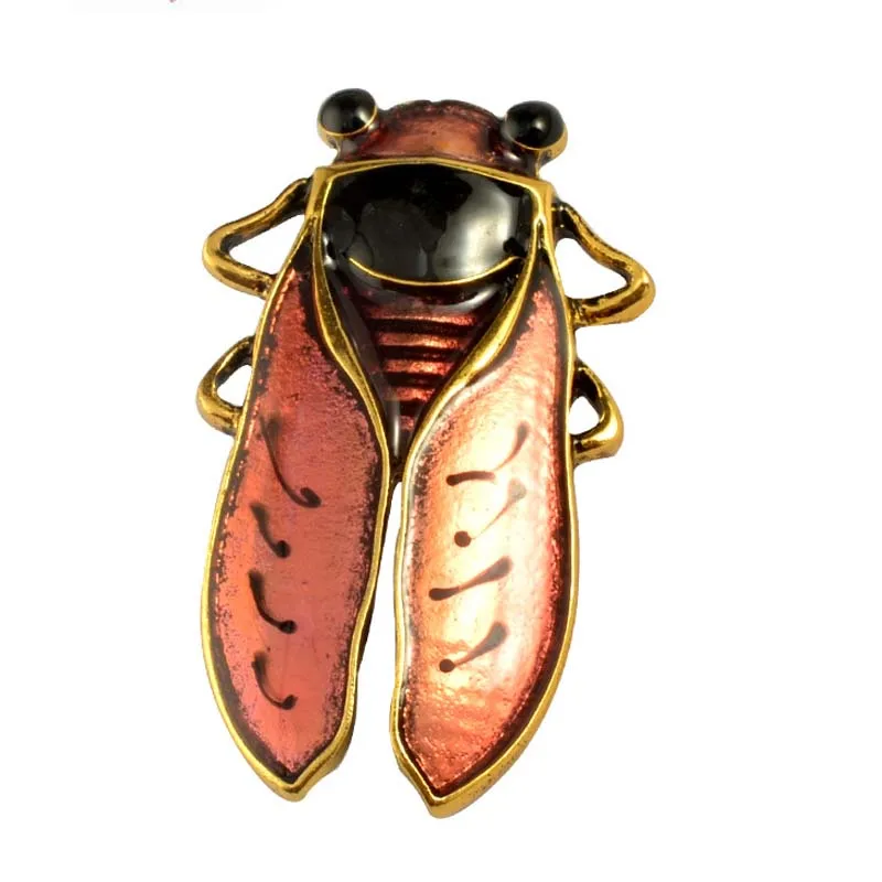 

Environment-friendly vintage gold zinc alloy Cicada pin brooch fashion insect ornament jewelry accessories