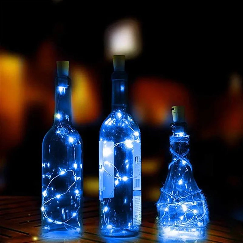 6pcs 20leds luci per bottiglie di vino ghirlanda alimentata a batteria in sughero luci natalizie fai da te per decorazioni per matrimoni di