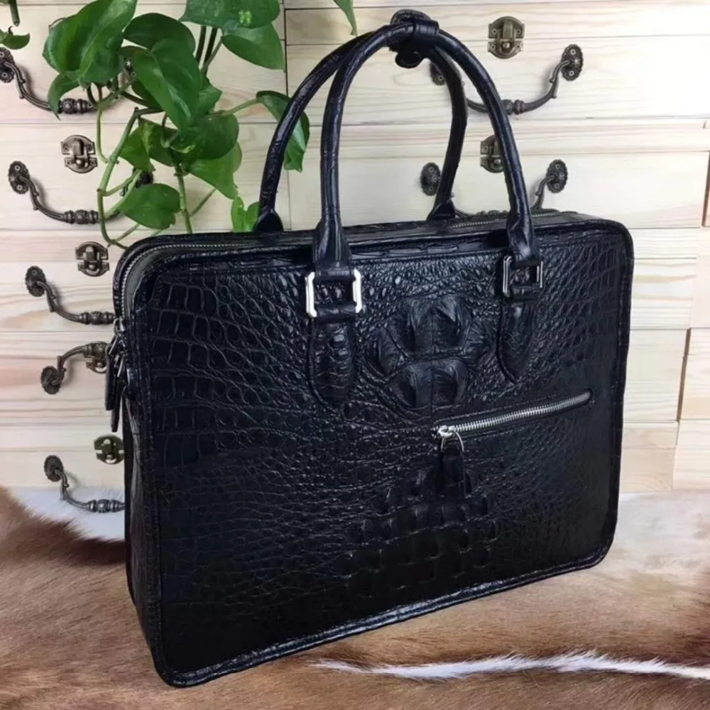 Latest hot sell luxury quality 100% genuine real crocodile leather belly skin men business bag young men laptop bag briefcase