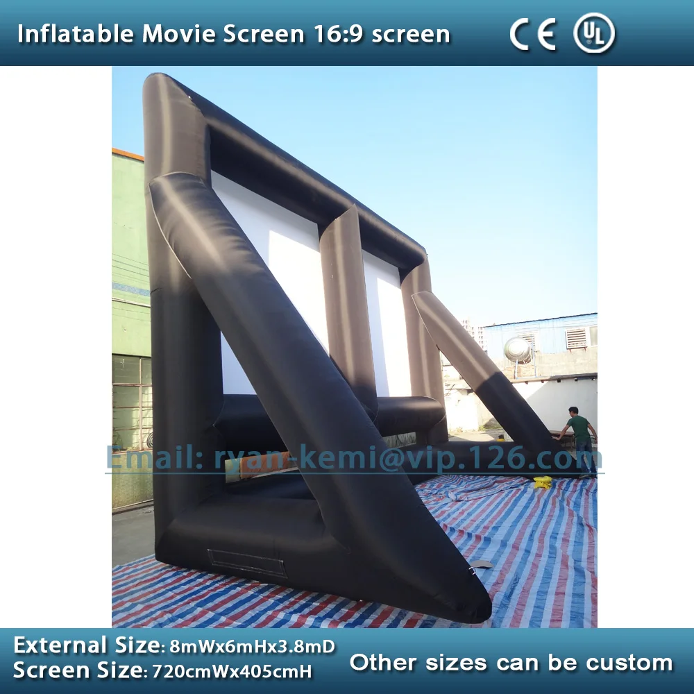 8x6m Giant Inflatable Movie Screen Inflatable Projection Cinema Screen Large Film TV outdoor backyard party Screen