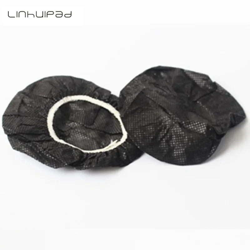 

100Pcs Black Sanitary Headphone Covers 12-13CM Disposable Nonwoven Earmuff Cover Repalcement Headset Cushion