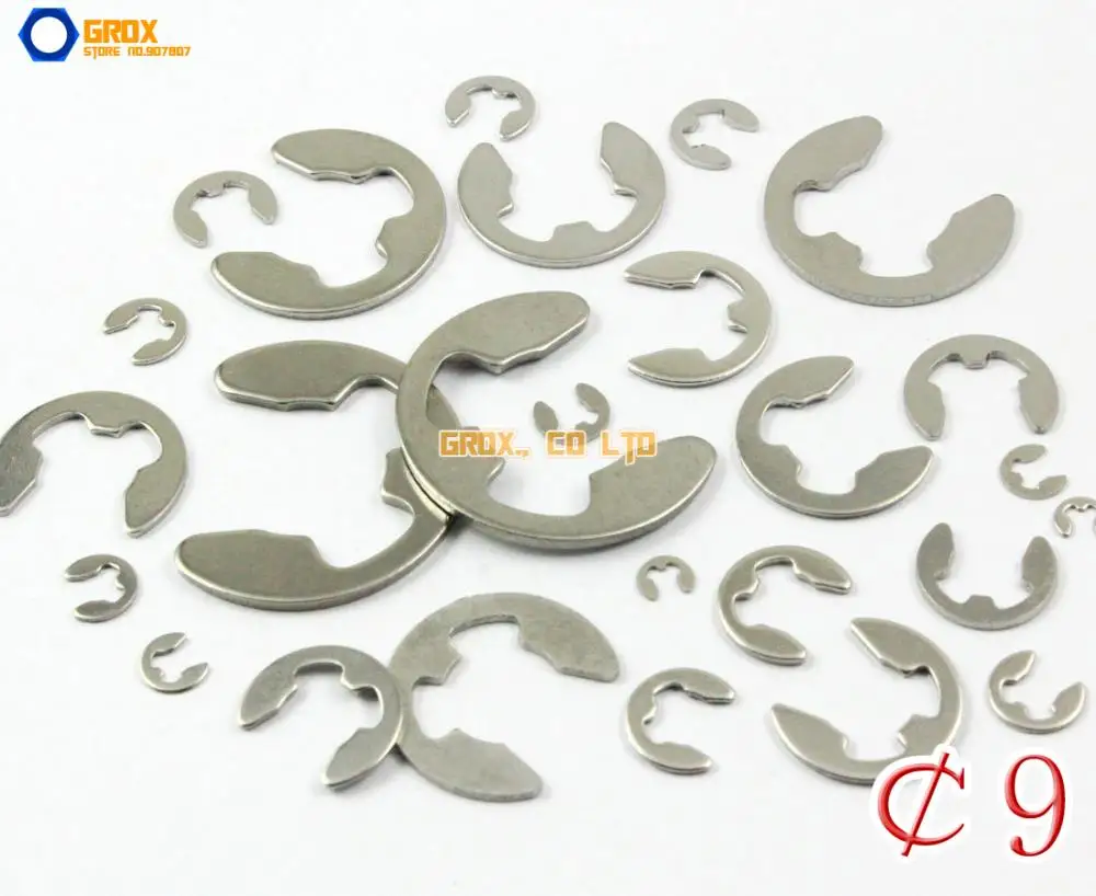 

100 Pieces 9mm 304 Stainless Steel E Circlip Retaining Ring