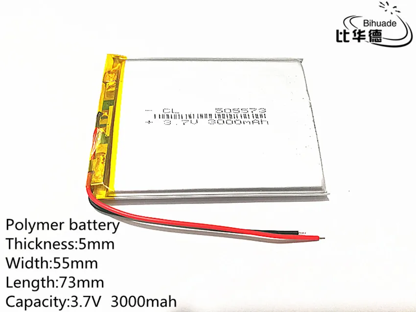 Litowa bateria energetyczna 3.7 V 2500 mAh 505573 bateria litowo polimerowa Li jonowy akumulator Lipo akumulator