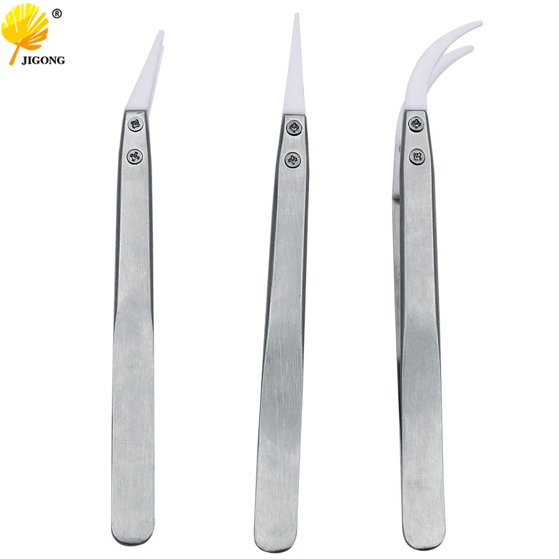 Anti-static Ultra Precision Stainless Tweezers for Eyelash Extension Anti Acid ESD Tweezer