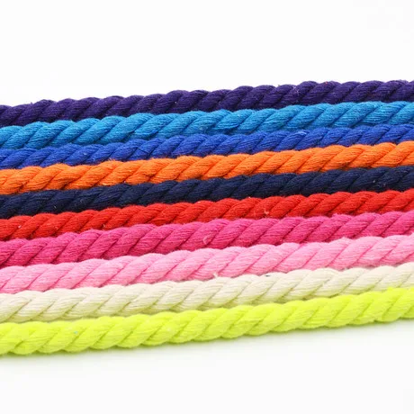 18 Color pick 3 Shares Twisted Cotton Cords 12mm DIY Craft Decoration Rope Thread  Cotton Cord for Bag Drawstring Belt Hat CD27B