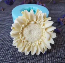 PRZY HC0090 3D molds sunflowers flowers silicone soap mold flower candle aroma mould soap making moulds resin clay molds