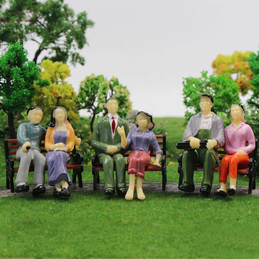 Evemodel P25S 12pcs All Seated G Scale 1:25 Painted Figures Sitting People 6 Different Poses