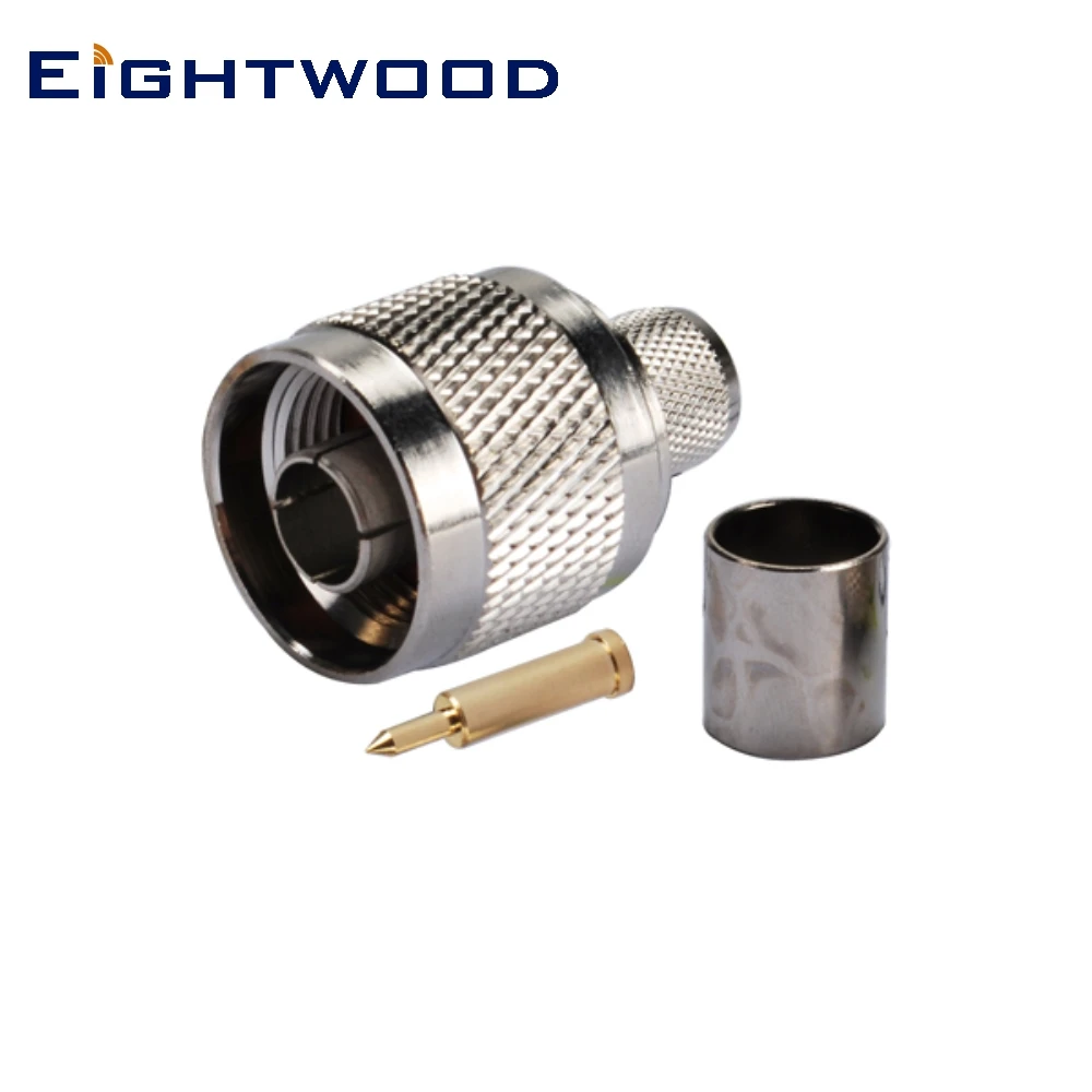 

Eightwood 5PCS N Plug Male Crimp RF Coaxial Connector Adapter Crimp RG8 RG213 LMR400 Cable for Antenna Satellite Systems WLAN