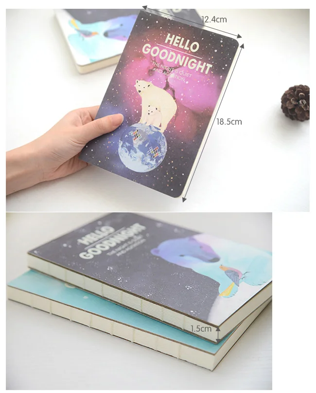 1 Pc/Lot Cute Luminous Animal-Imaged Notebook & Dairy for School Stationery & Office Supply