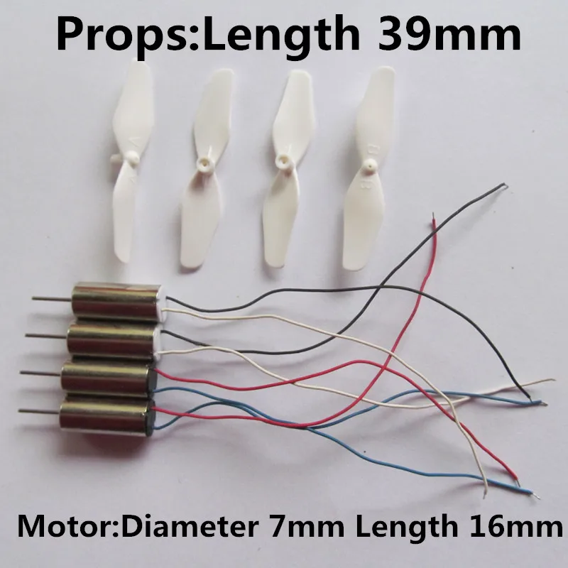 Mini 716 CW CCW 7*16 Diameter 7mm Length 16mm 0.8mm 3.7V Motor Coreless Props R/C Toys DIY Drone Quadcopter Rc Spare Parts