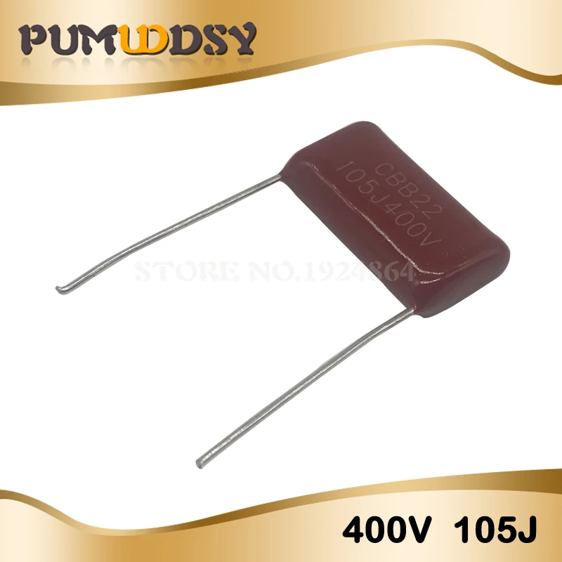 

10PCS 400V105 1UF Pitch 20MM 400V 105 1000NF CBB Polypropylene film capacitor