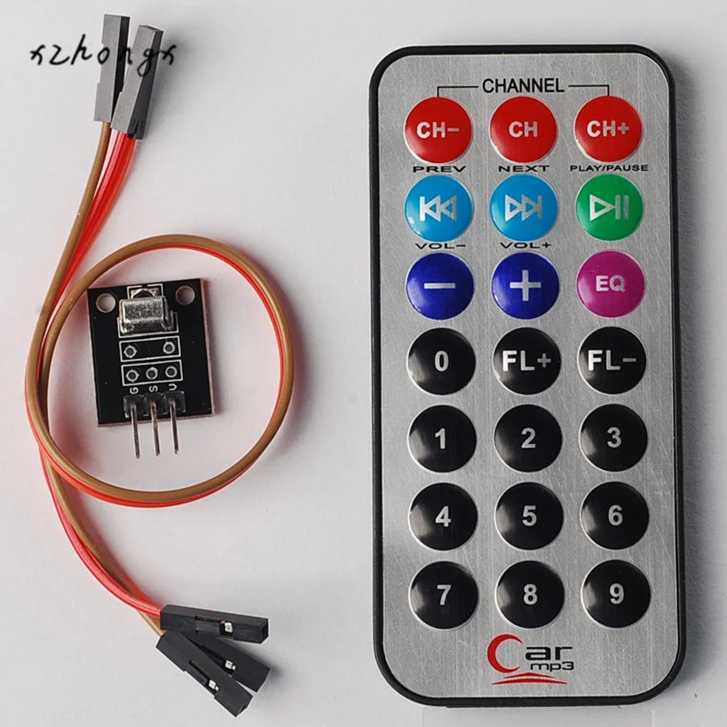 Infrared remote control module of 3-piece single chip microcontroller + receiving head HX1838 code infrared remote control