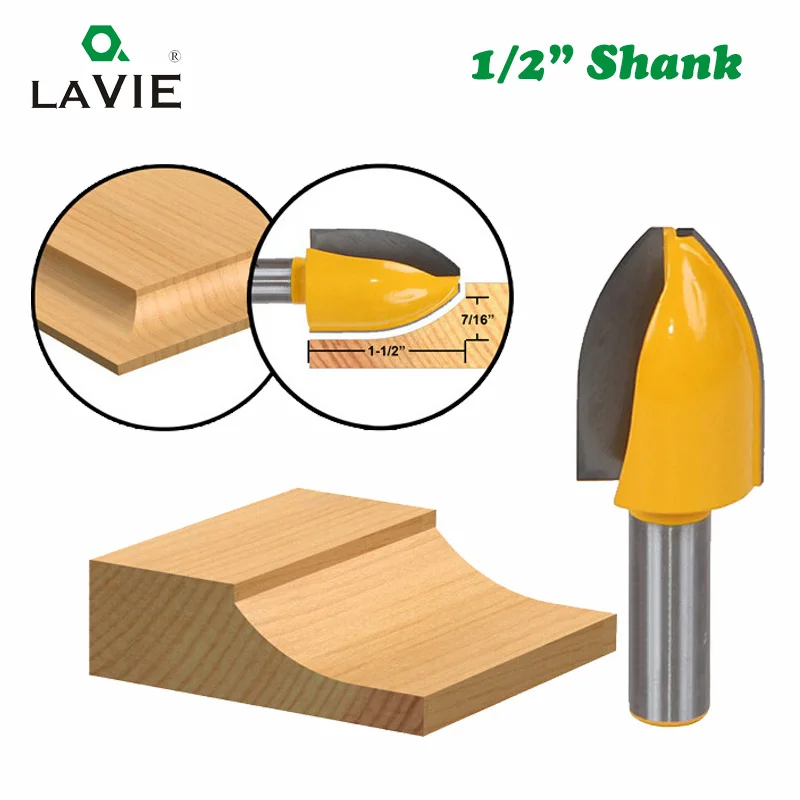 LAVIE 1pc 12mm 1/2 Shank Vertical Panel Raised Ogee Bead Router Bit Woodworking Door Line Milling Cutter for Wood Tools MC03144