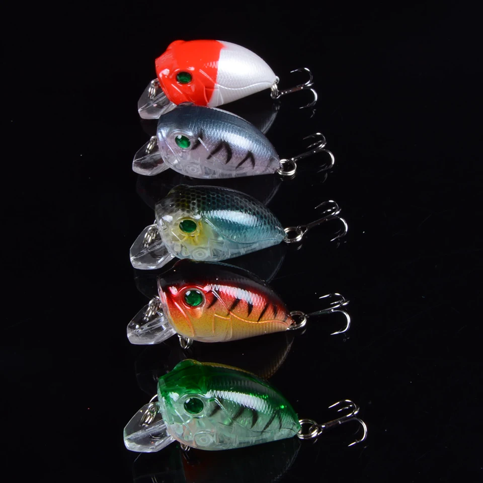 5pcs 4.5cm 8g Small Crankbait Lifelike Fishing Lure Unique Body texture Fish Bait Hard Wobbler Tackle pesca With 3D Eyes