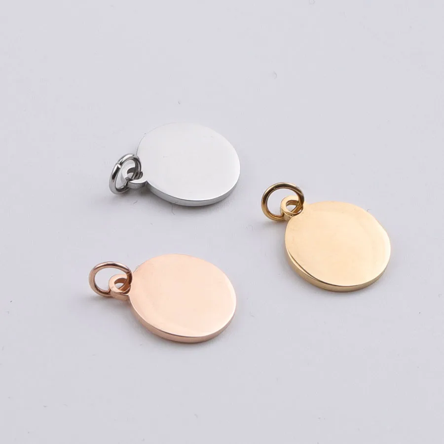Fnixtar 20Pcs Stainless Steel Round Disc Charms Mirror Polished Stamping Blanks Charms For DIY Making Pendant Necklaces Keychain