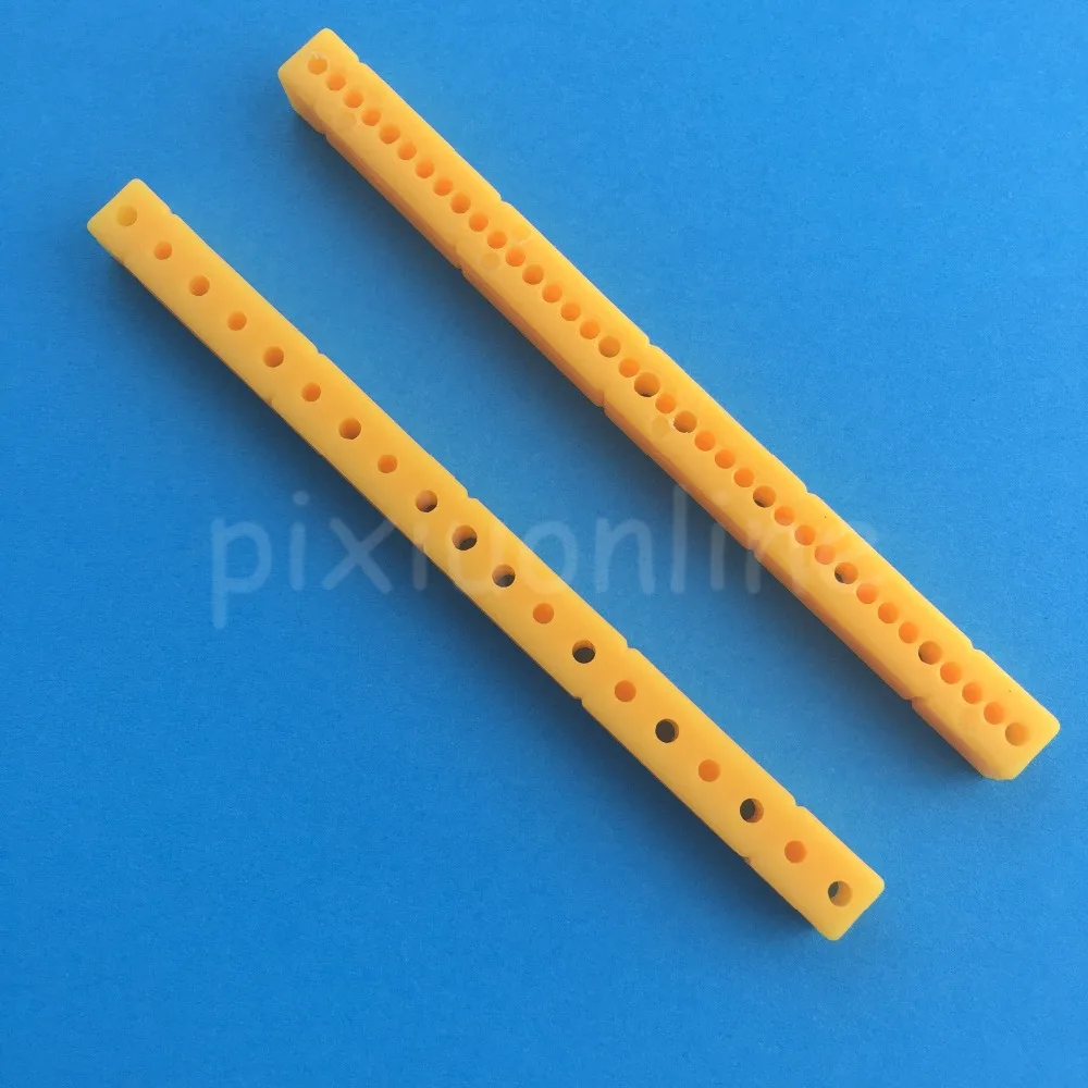 2pcs J244Y Yellow Color 95mm Plastic Stick Multi-aperture Plastic Connect Rod DIY Model Car Frame Stick